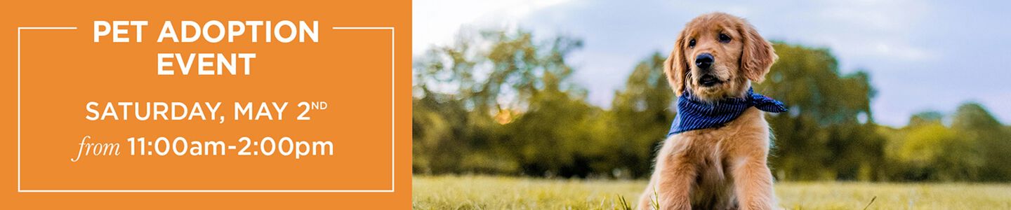 Pet Adoption Event Saturday May 2nd from 11am to 2pm