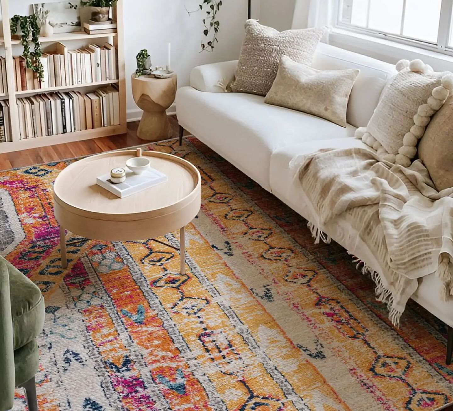 Savannah Modern Boho Yellow and Beige Indoor Area Rug by Rug Branch