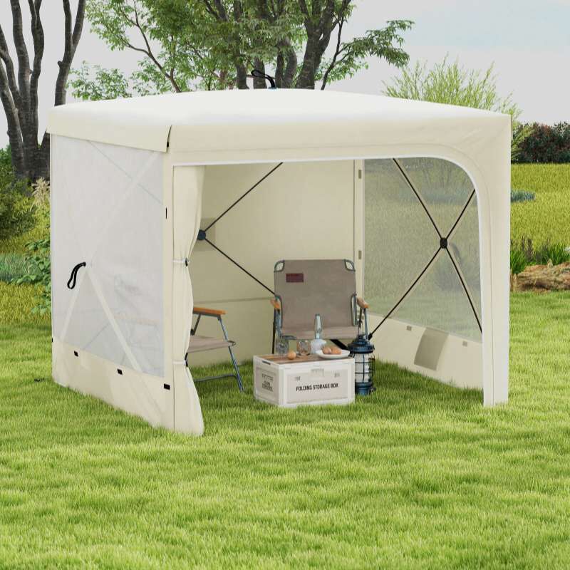Pop Up Canopy Tent, UV-Resistant Camping Tent Event Shelter with Curtains, Nettings and Carrying Bag