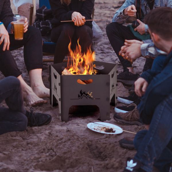 Camping Collapsible Portable Plug Fire Pit with Storage Bag