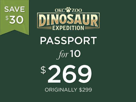 OKC Zoo Dinosaur Expedition - Passport for 10 for $269, Originally $299, Save $30