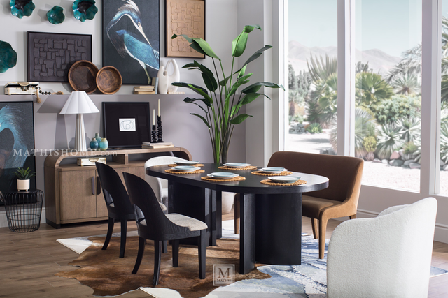 Ashley Rowanbeck Dining Table In Contemporary Dining