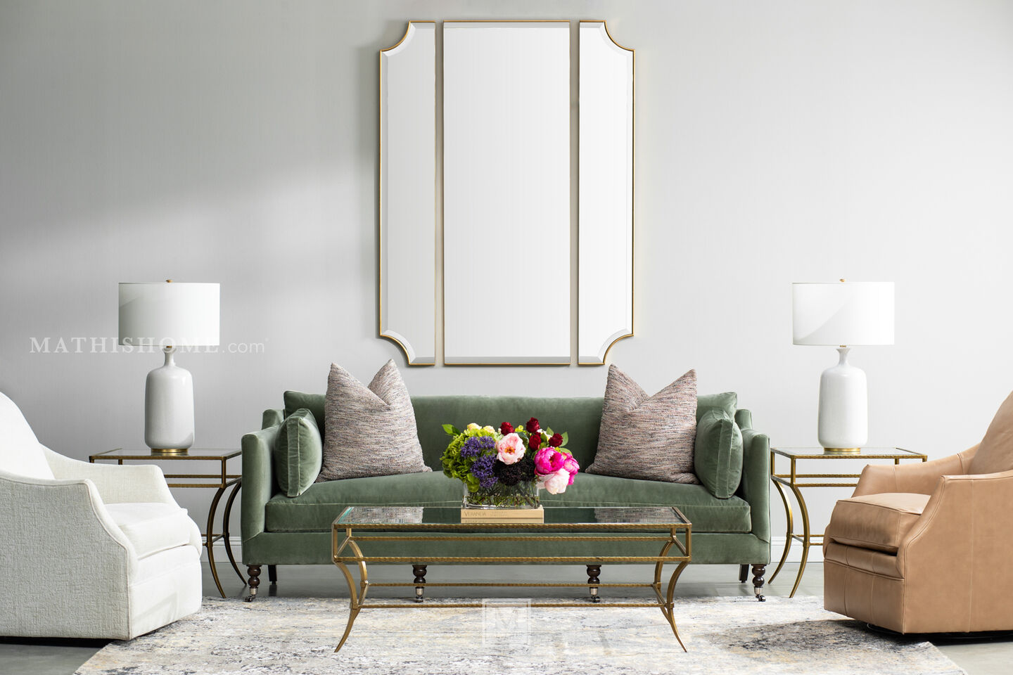 Rowe Madeline Sofa in Transitional Living Room