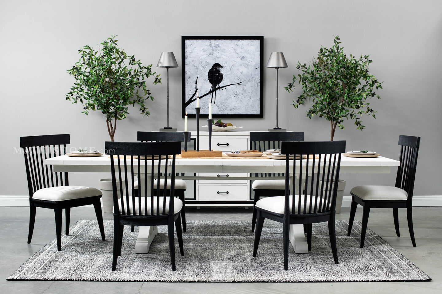 Harper Springs Trestle Dining Table in Transitional Dining Room