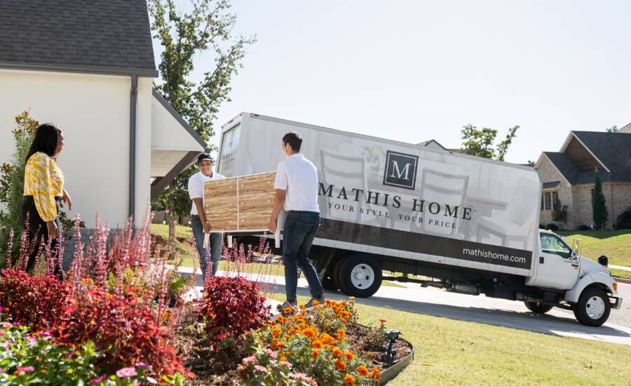 Mathis Home furniture delivery to a customer's home
