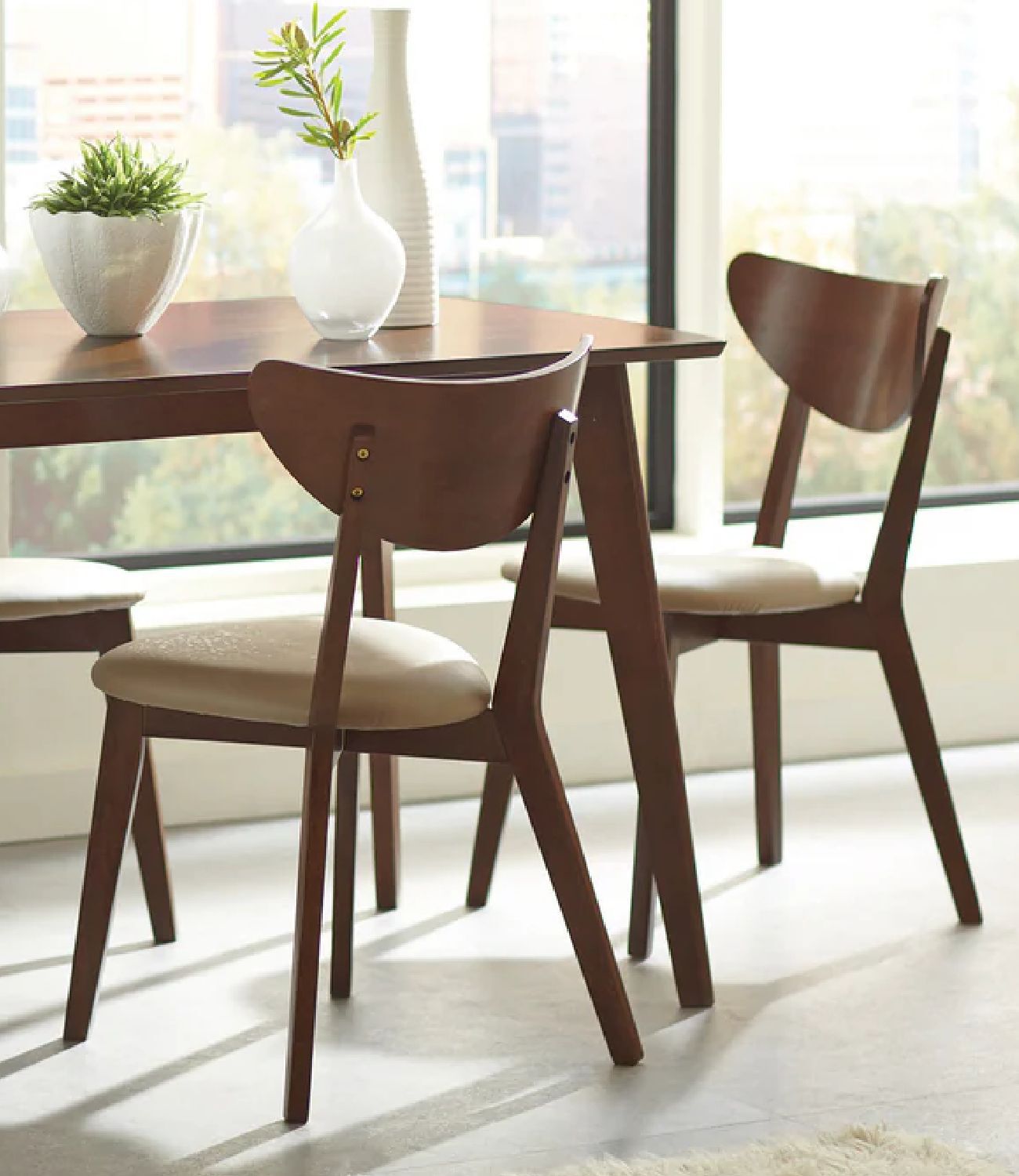 Benzara Quaint Wooden Dining Table in Chestnut Brown