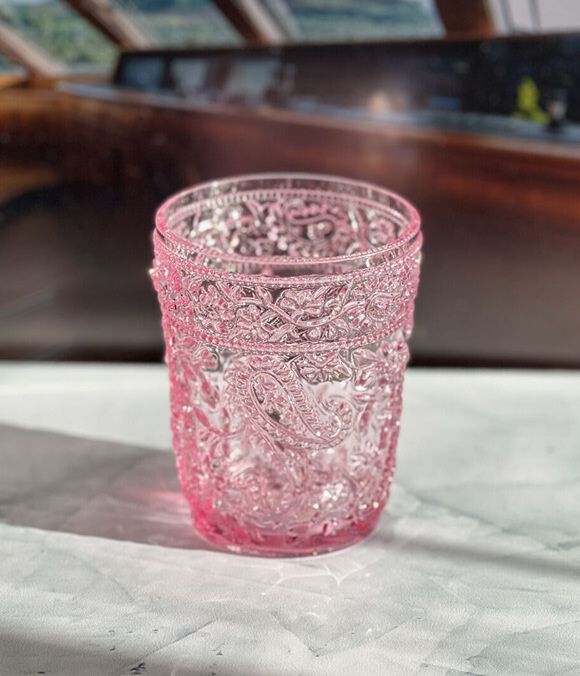  Slickblue Set of 4 Paisley Acrylic Stemless Whiskey Glasses for Spirits and Cocktails