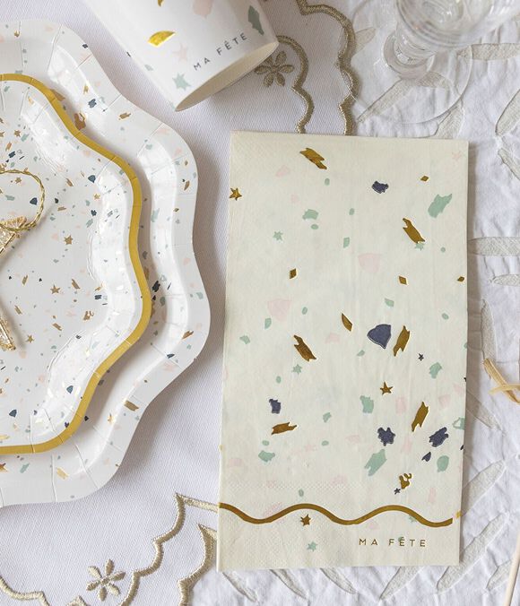 Ma Fete Terrazzo Pattern Dinner Paper Napkins (16)