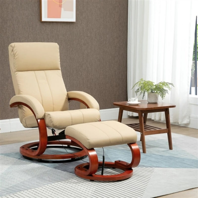 Adjustable Faux Leather Electric Massage Recliner Chair with Ottoman – Remote-Controlled Relaxation
