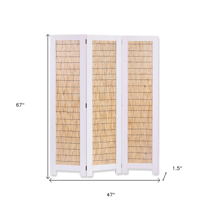 Wood Folding Three-Panel Screen Room Divider for Privacy and Stylish Space Division