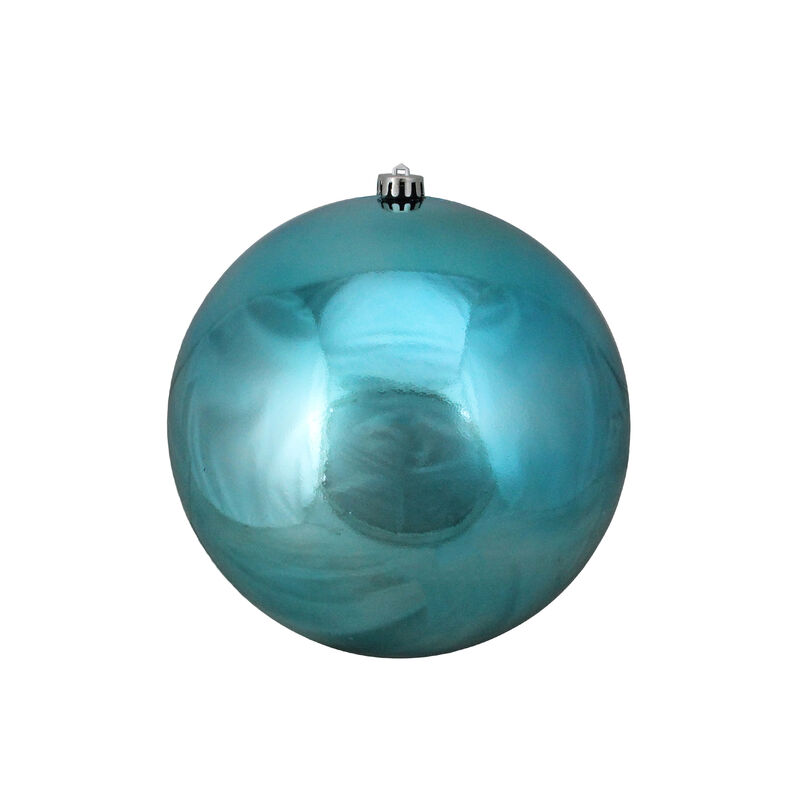 Turquoise Blue Shatterproof Shiny Christmas Ball Ornament 10" (250mm) image number 1