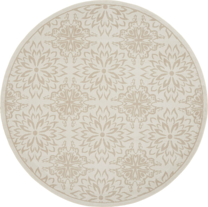 HomeRoots Floral Non Skid Round Rug
