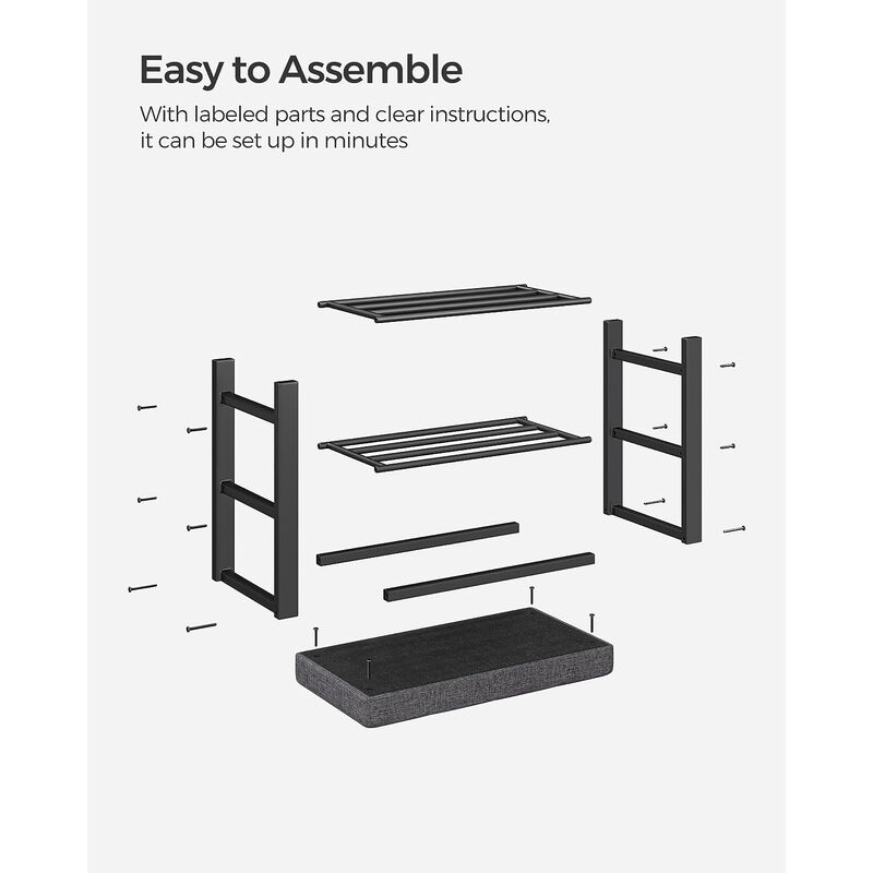 Wooden Shoe Rack Bench with Soft Cushion &ndash; Entryway Organizer with Comfortable Seating and Storage Space