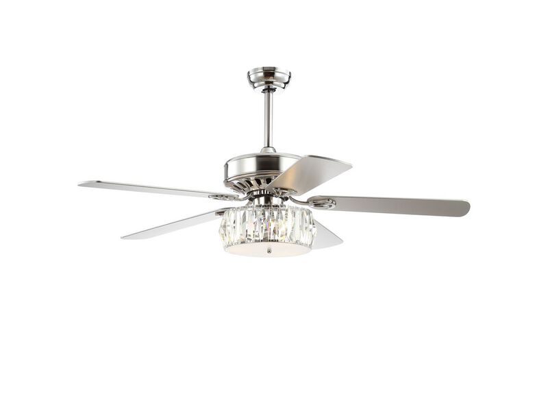 Mandy 3-Light Crystal Prism Drum LED Ceiling Fan With Remote