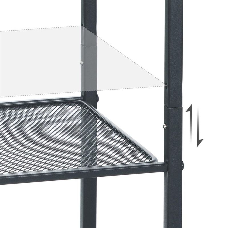 BreeBe Black 5-tier Metal Storage Rack for Kitchen