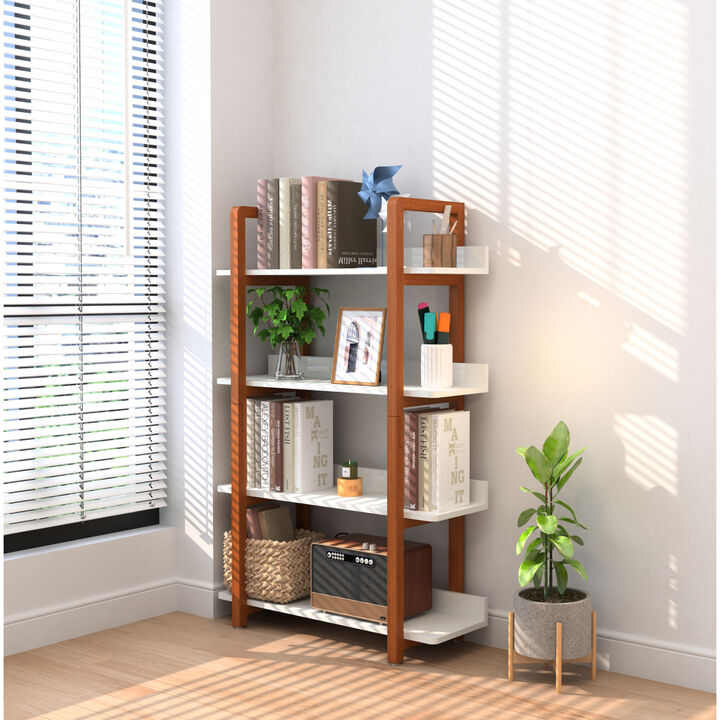 Multifunction Bookcase with Solid Wood Frame, Mix Color Plant Standing for Home Decro