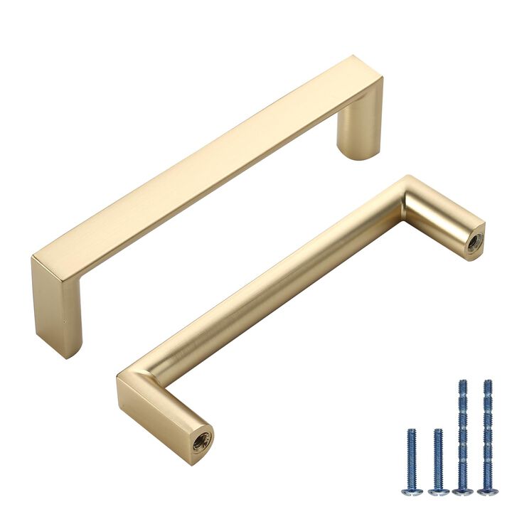 KNOKLOCK 10 Pack 3.75 Inch(96mm) Kitchen Cabinet Handles Brushed Gold Cabinet Pulls Kitchen Cabinet Hardware Drawer Pulls for Dr