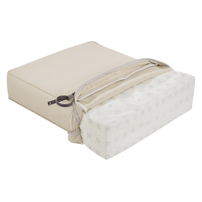 Classic Accessories Montlake FadeSafe Water-Resistant 25 x 25 x 5 Inch Outdoor Chair Cushion, Antique Beige, Outdoor Chair Cushions, Patio Chair Cushions, Patio Cushions
