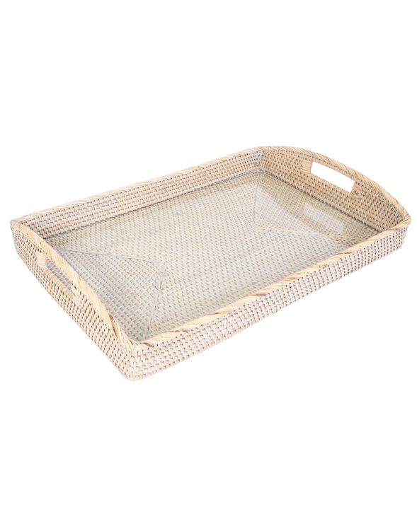 Saboga Home&trade; Rectangular Tray with Glass Insert
