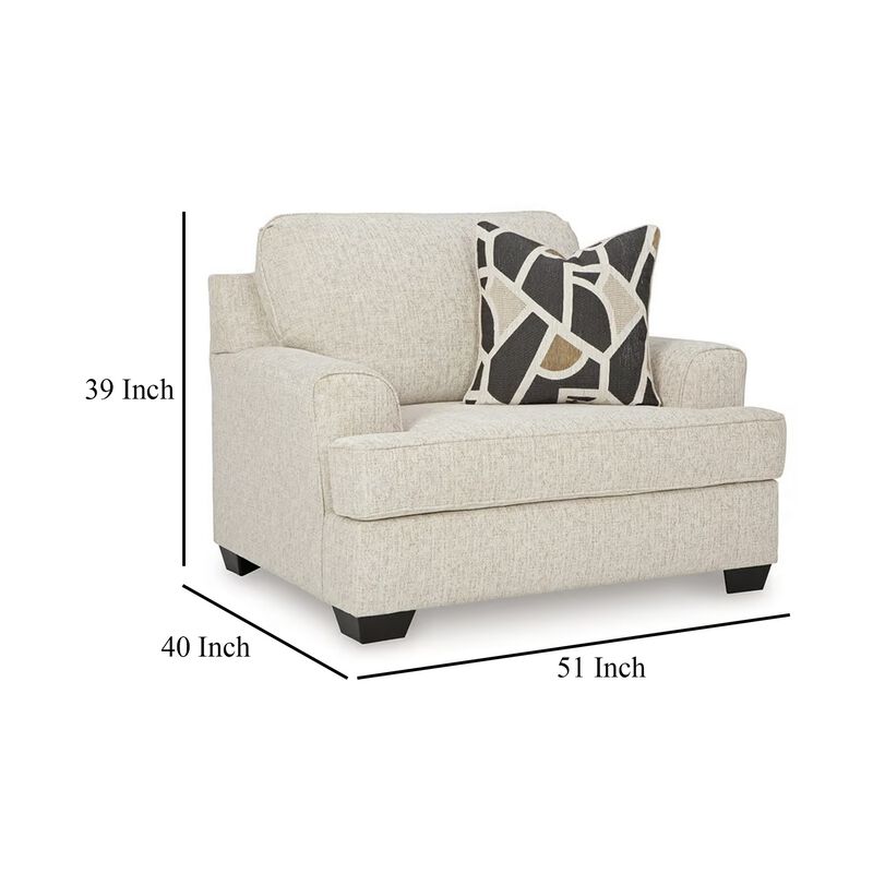 Burgess Accent Chair, Quartz Beige Polyester, 1 Throw Pillow, Black image number 5