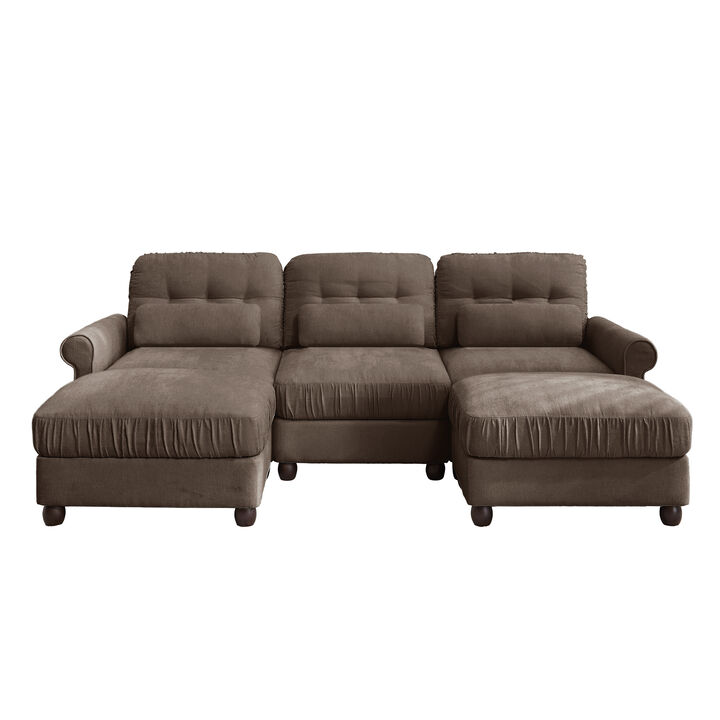 Rucis Chenille U‑Shape Modular Sectional Sofa