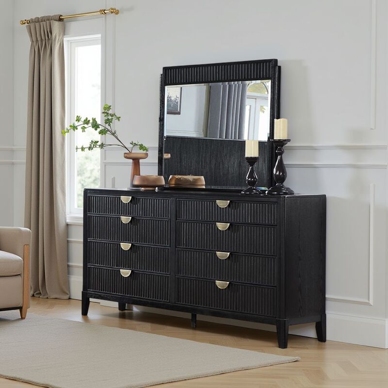 Jack Dresser Mirror, Black Wood, Molded Frame Design, 36 Inch image number 5