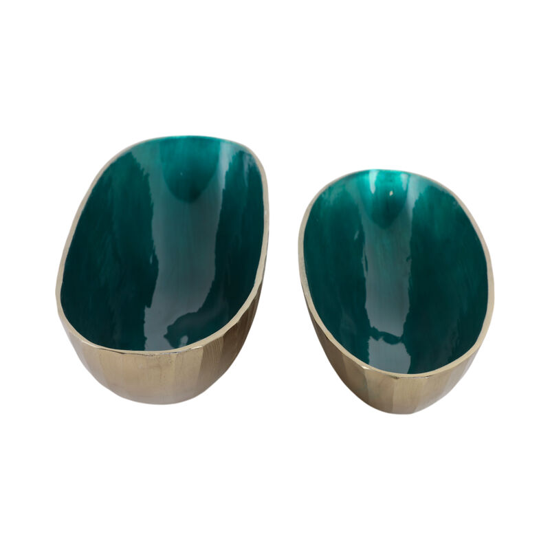 S/2 Oval Metal Bowl W/ Enamel image number 2