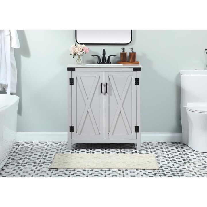 Elegant Kitchen and Bath 30 inch Single bathroom vanity in grey