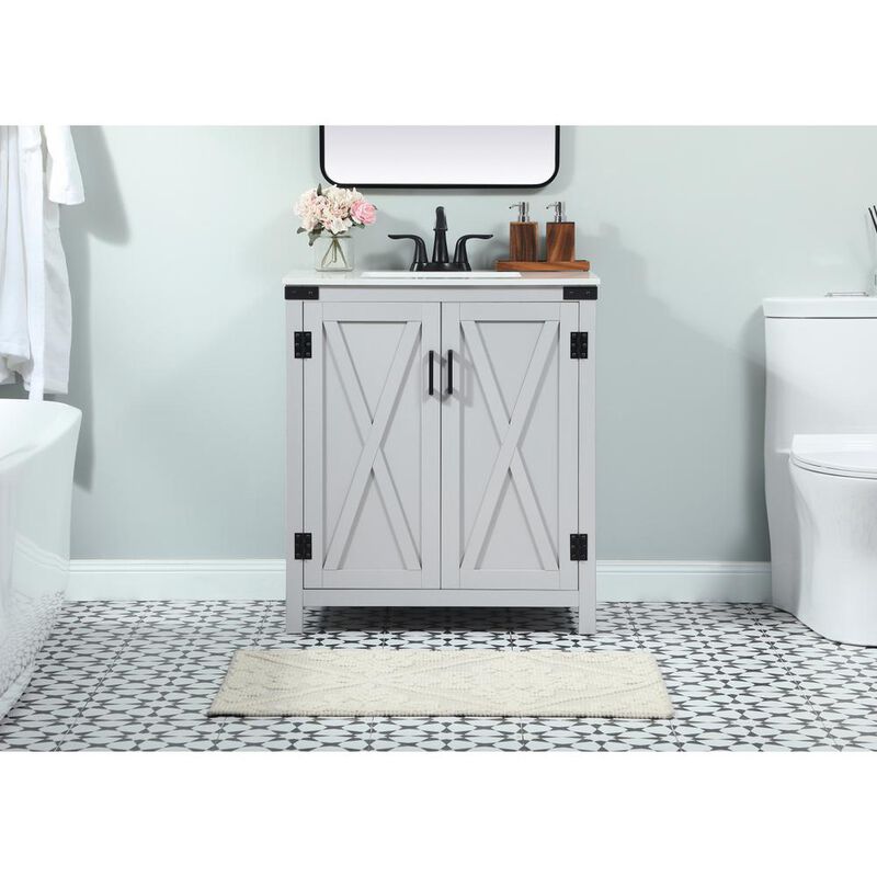 Elegant Kitchen and Bath 30 inch Single bathroom vanity in grey