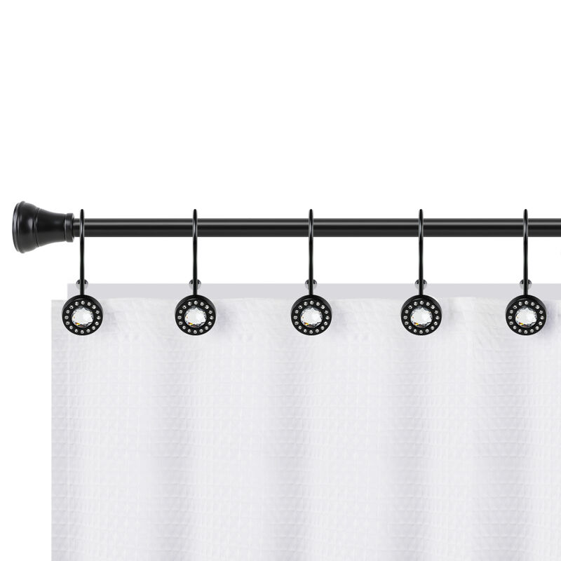 Metal Double Shower Curtain Hooks, Set of 12 image number 5