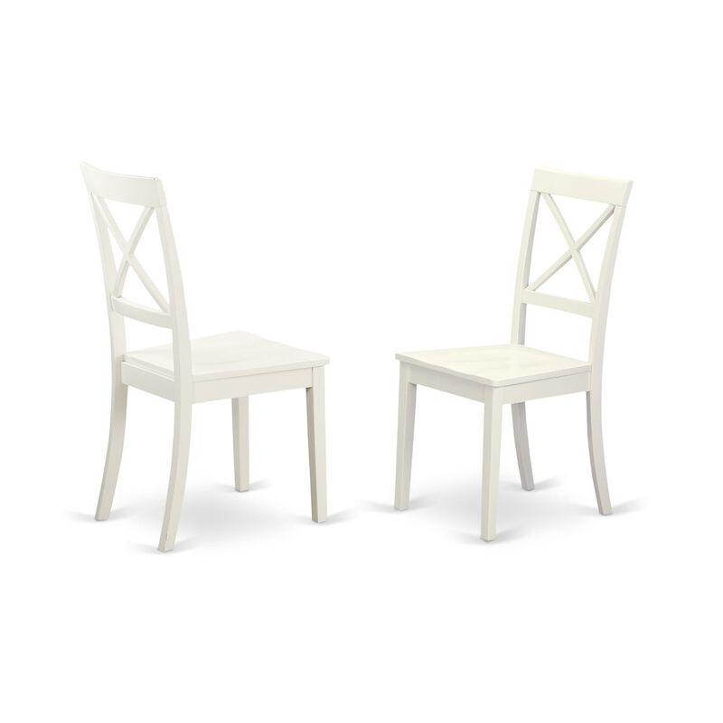 Boston X- back Chair for dining room with Wood Seat, Set of 2