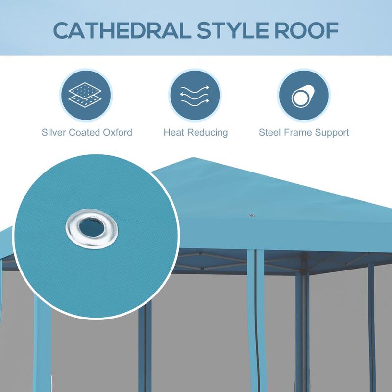 Hivvago 10' x 10' Pop Up Canopy Tent with Netting and Carry Bag image number 6