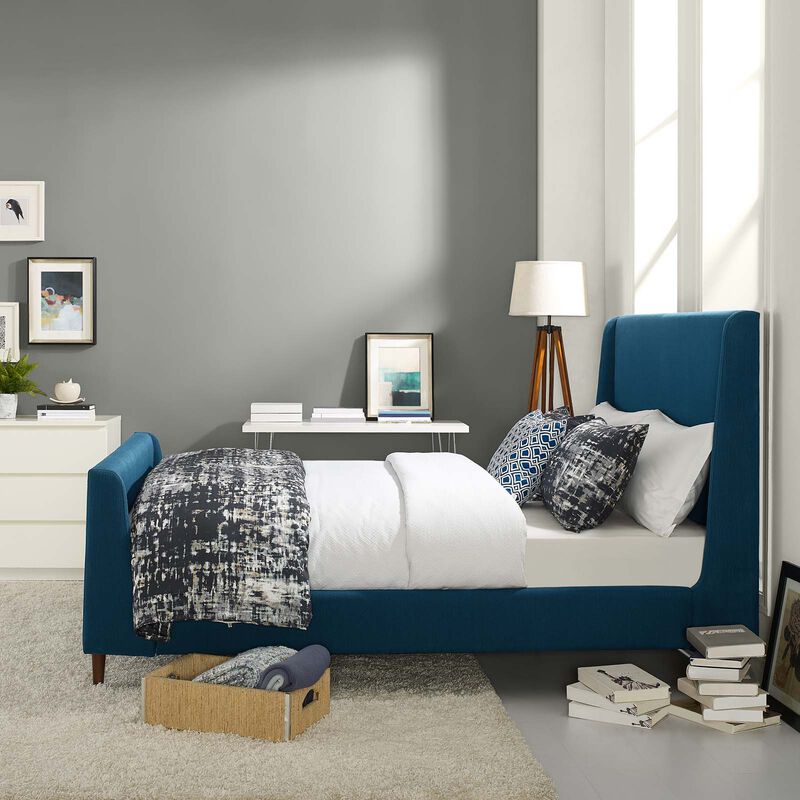 Modway - Aubree Queen Upholstered Fabric Sleigh Platform Bed image number 1