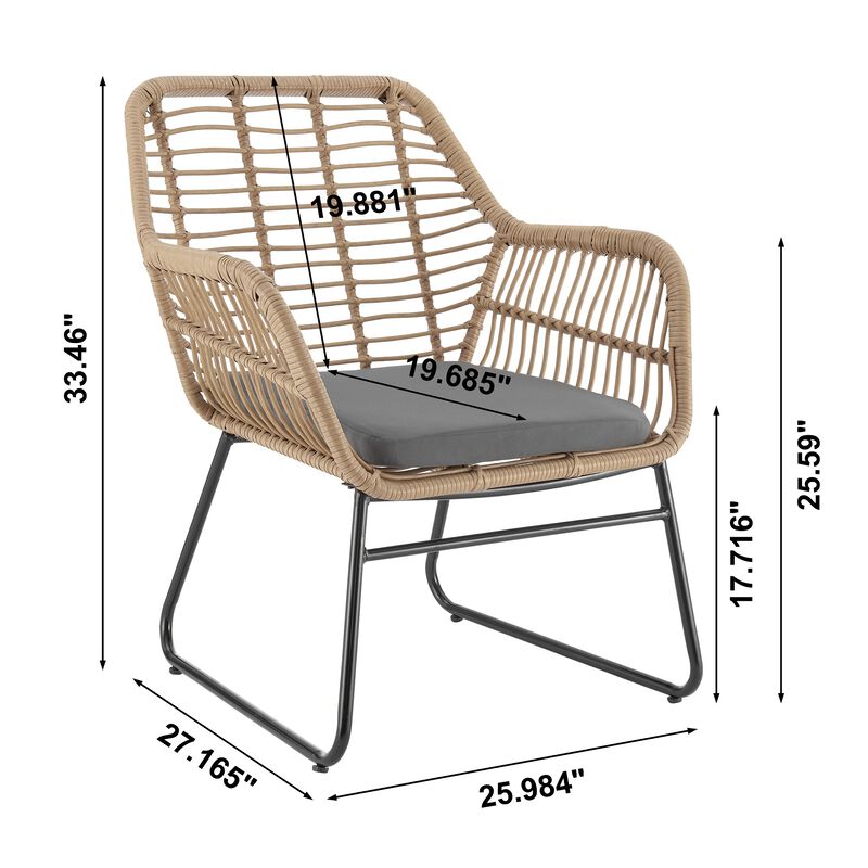 Antibes Gray 4-Piece Patio Set