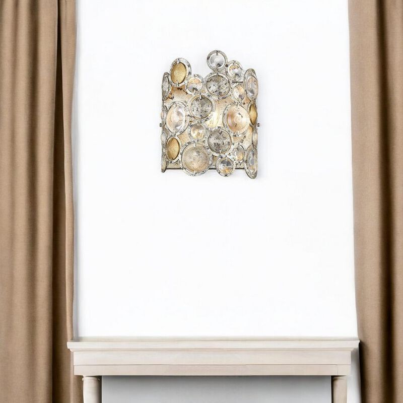 Hivvago Vitozzi 1-Light Antique Silver Leaf Sconce