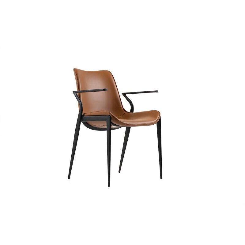 Modrest Osprey - Modern Camel Vegan Leather Dining Chair (Set of 2)