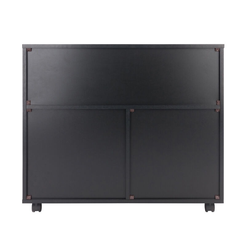 Halifax Wide Storage Cabinet, 3-Small & 2-Wide Drawers, Black image number 5