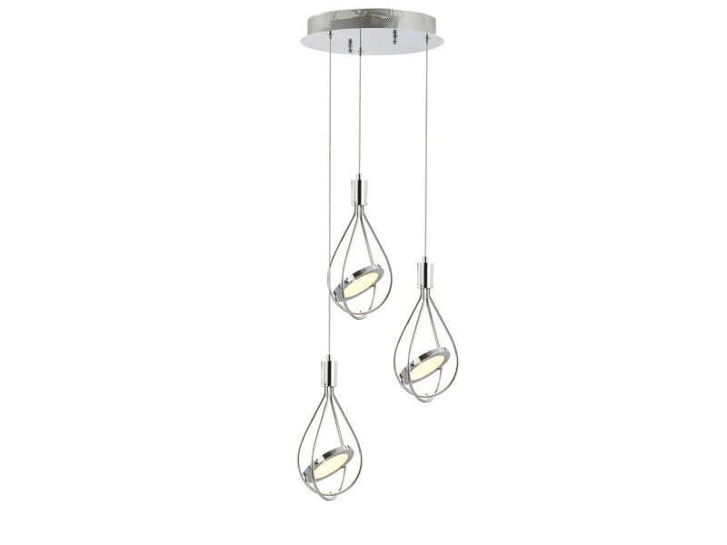 Orion 11.5" Adjustable Modern Integrated 3-Light Cluster LED Metal Pendant