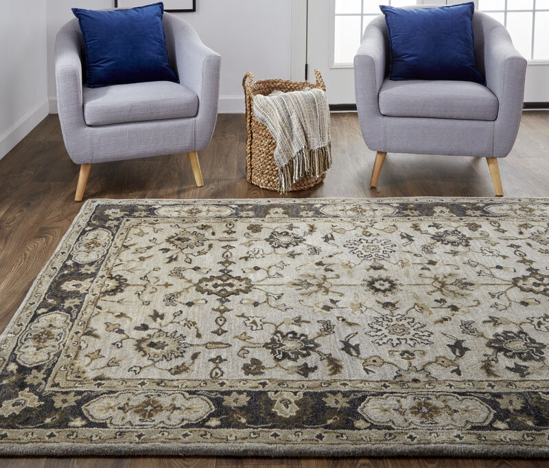 Eaton 8399F Gray/Ivory/Taupe 5' x 8' Rug image number 5