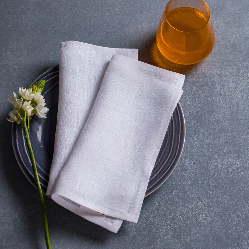 Solino Home 100% Pure Linen Cocktail Napkins 6 x 6 Inch Set of 12 - Fete