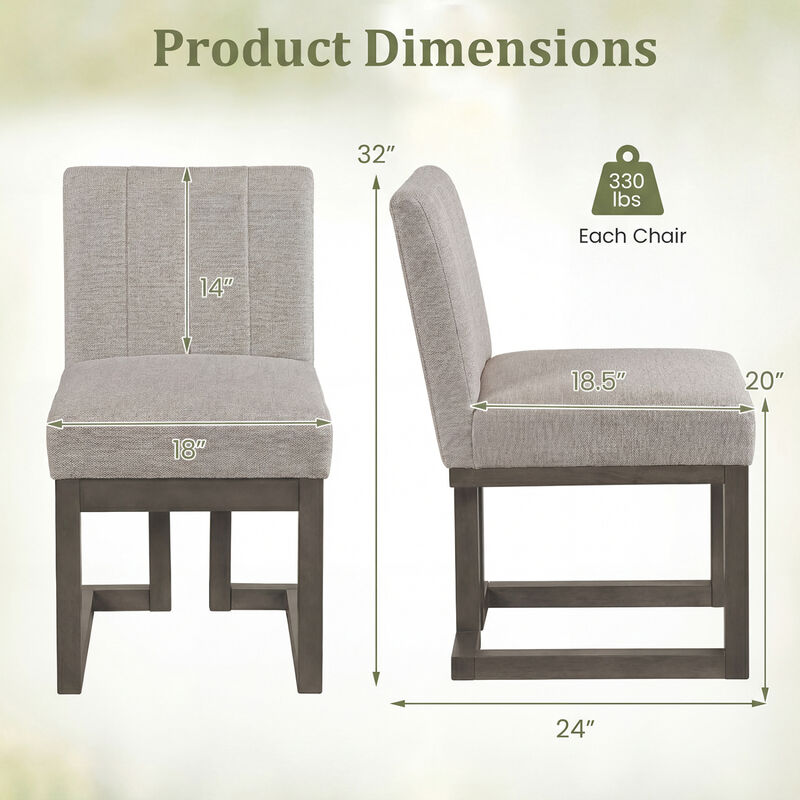 Set of 4 Farmhouse Upholstered Dining Chairs with Thick Cushioned Seats image number 2
