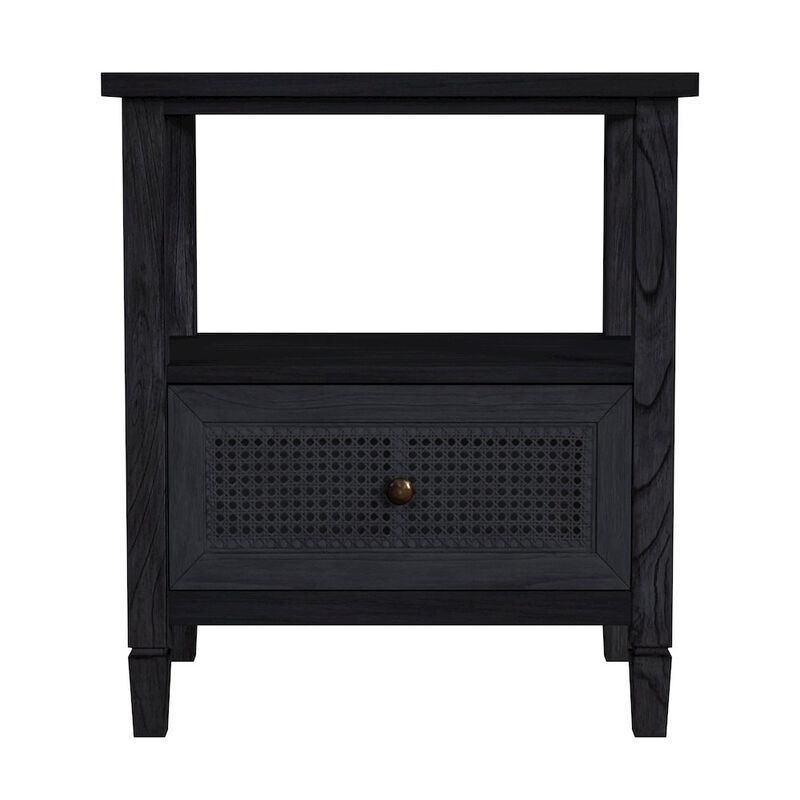 Butler Specialty Flagstaff 1-Drawer Cane Nightstand, Black