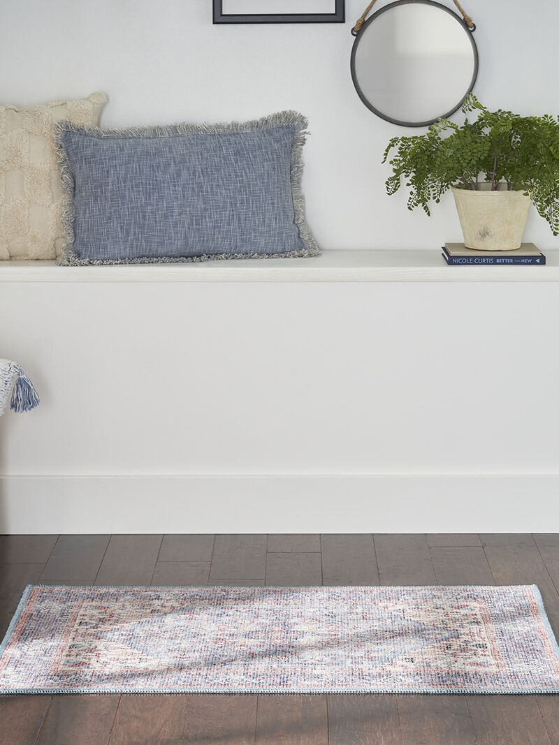 Machine Washable Series 1 SR104 Blue/Multicolor 3' x 5' Rug