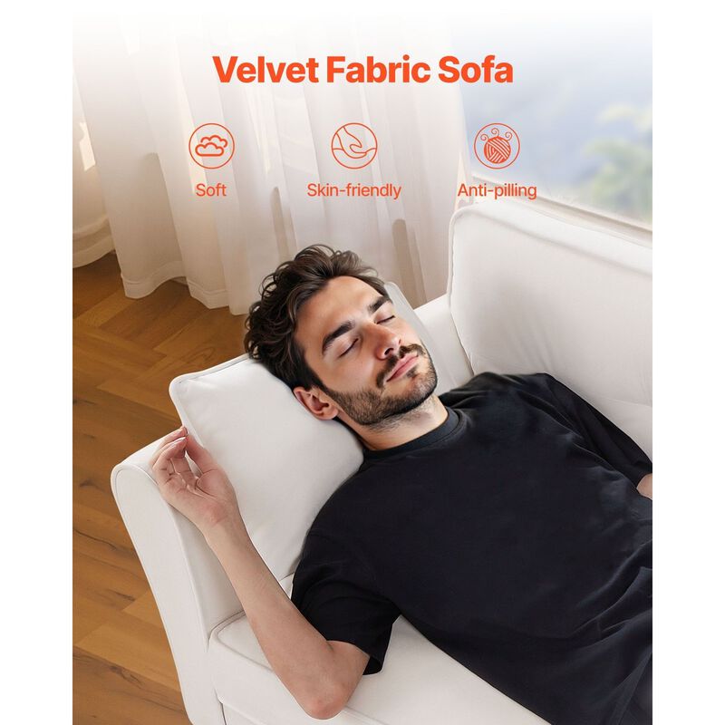 Velvet Loveseat Sofa, 2-Seater Couch for Living Room, Bedroom & Apartment image number 6