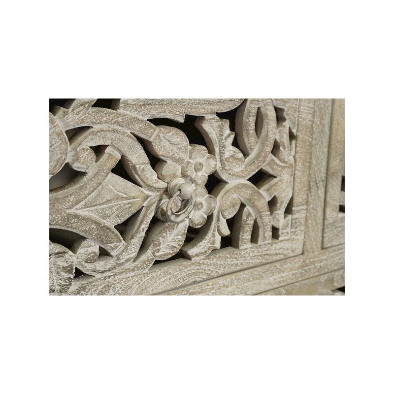 Taran Designs Calista 6-drawer Floral Carved Solid Wood Chest