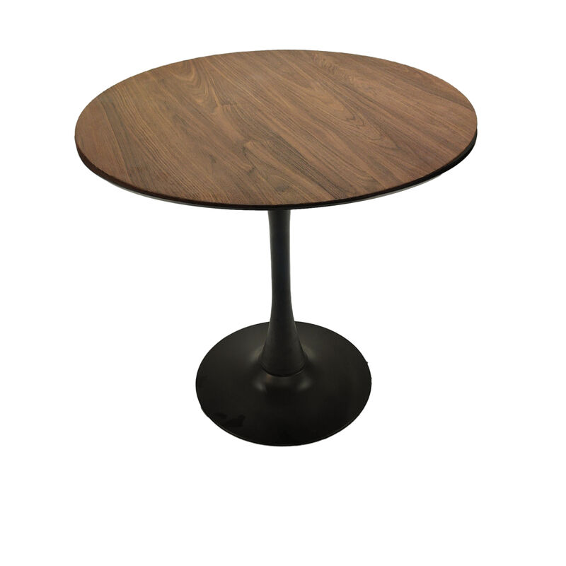 Walnut color Round Dining Table, 31.5" Tulip Table Kitchen Dining Table 24 People with MDF Table Top Pedestal Base, Mid Century End Table Leisure Coffee Table Office Living Room Table