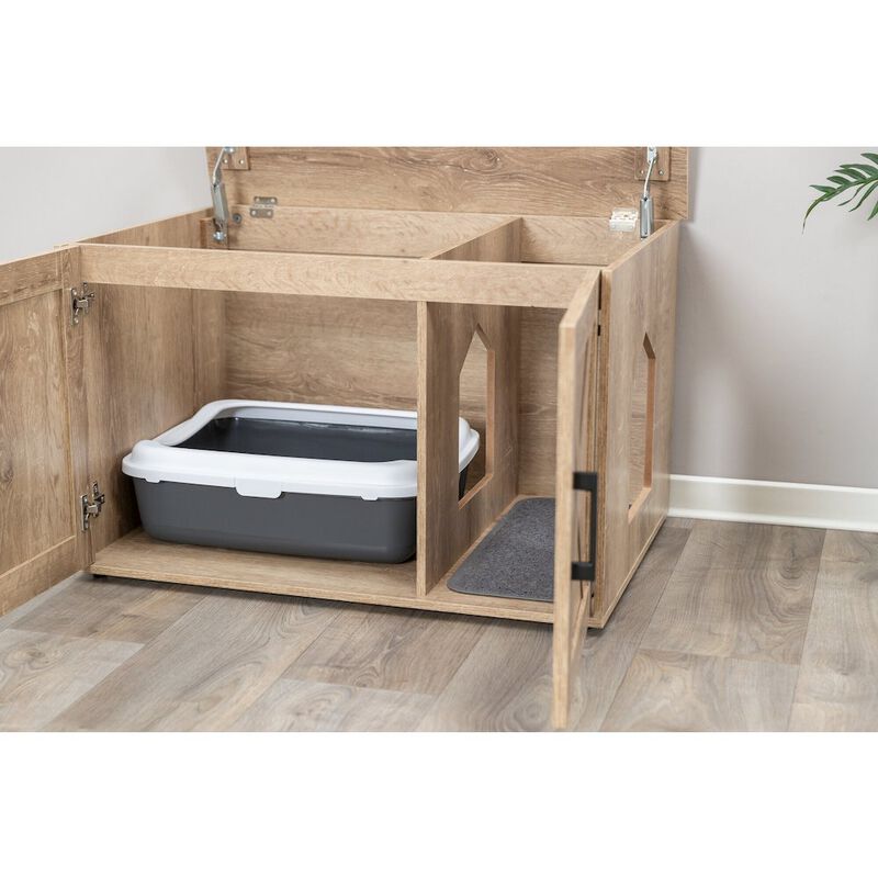 TRIXIE XL Farmhouse Litter Box Enclosure, Hidden Litter Box Cabinet or End Table image number 6