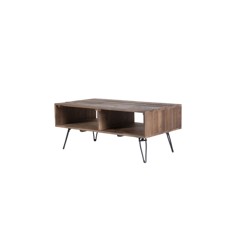 Streamdale Rustic Foldable Cocktail Table, Metal Legs image number 2