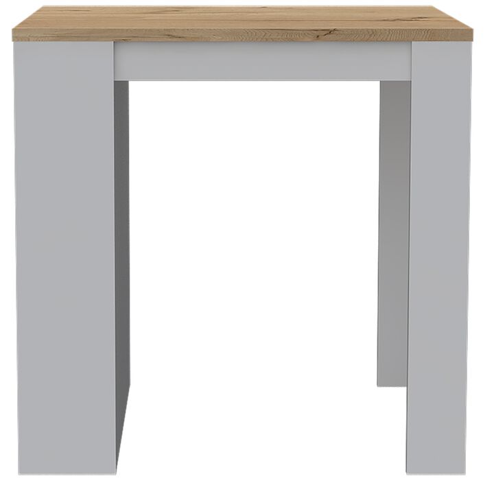 Tanna Kitchen & Dining room Counter Dining Table ,Two Legs, Three Side Shelves -White / Light Oak