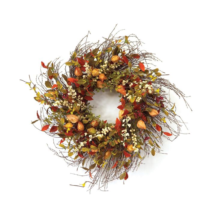 Cape Gooseberry Wreath for Unique Home or Fall Décor